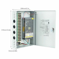 12VDC 18CH 30A Security Camera Power Supply Box Distribution for CCTV DVR System