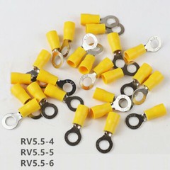 M5 M6 M8 M10 Yellow Ring Terminal Vinyl 12-10 AWG Car Audio Crimp Wire Connector