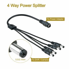 CCTV Security Camera Power Supply Adapter – w/ 4-way splitter 12VDC 2A (2000mA)