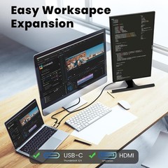 USB C to HDMI Cable 4FT, 90 Degree HDMI Plug, High-Speed USB 3.1 Type-C to HD…