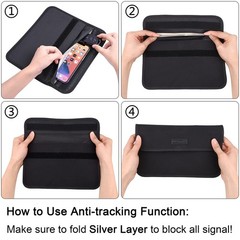 Wisdompro Faraday Bag, RFID Signal 9.5 x 5.5 inches, Black (9.5 x 5.5)