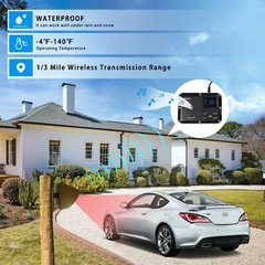 Wuloo 1800feet Long Range Solar Driveway Alarms Wireless Motion Sensor for Home