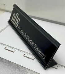 ADS Speakers Early Logo Desk Sign Custom Made Aluminum Reversible Black / Silver