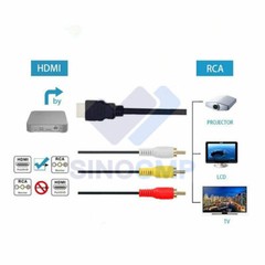1080P HDMI Male To 3 RCA Video Audio AV Component Converter Adapter Cable HDTV~