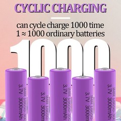 186&&&50 Battery for 2 Pack 3.7 Volt 186&&&50 Rechargeable 3000mAh Blue
