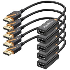 4K DP to HDMI Adapter 5-Pack, 10.2Gbps, Male to Female, Plug & Play, Monitor/PC/