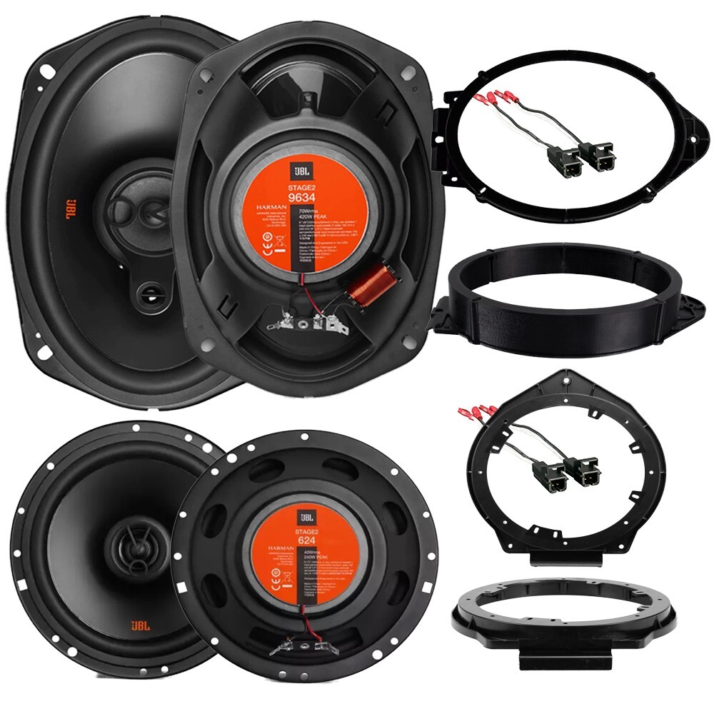 JBL 420W Front & 240Watt Rear Door Coax Speakers for 2010-2015 Chevrolet Camaro