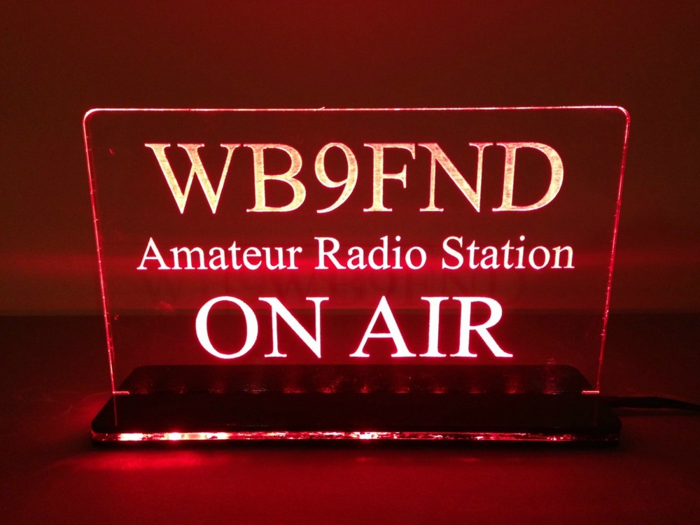 Solid Color 12v Custom Engraved LED CB Radio Call Sign 11 Meters Plaque