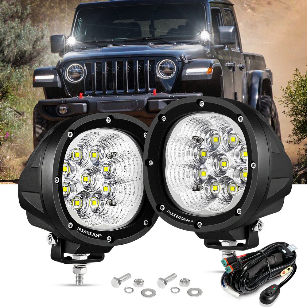 AUXBEAM 4″ inch 90W LED Work Lights Bar Pods Spot Offroad Driving Fog Lamp White