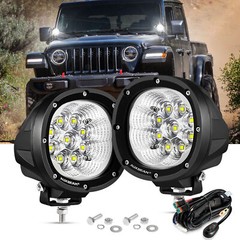 AUXBEAM 4″ inch 90W LED Work Lights Bar Pods Spot Offroad Driving Fog Lamp White