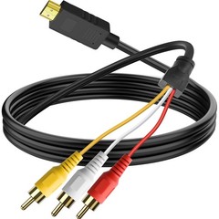 SAISN HDMI to RCA Converter Cable 1080P for Old TV, Male to Male Composite AV…