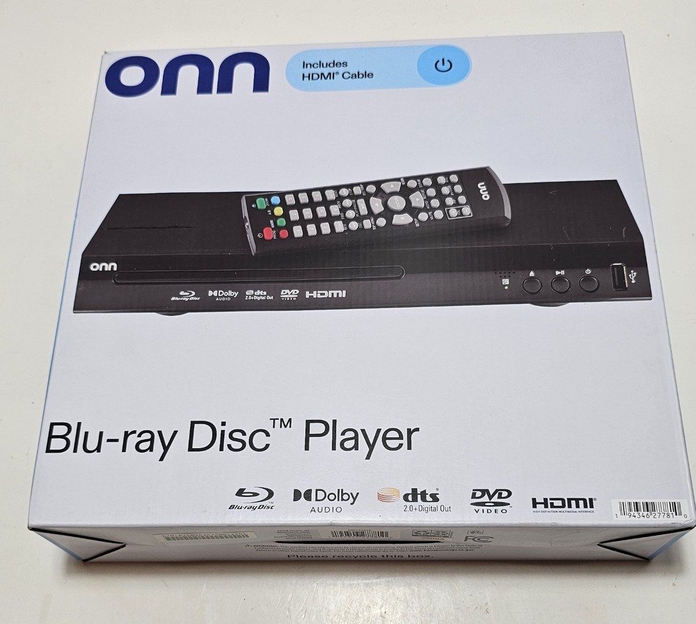 ONN Blu-ray Player HD Video Output up to 1920×1080 pixels 100147615 Black