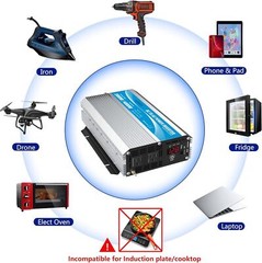 GIANDEL 2000W Power Inverter Modified Wave 12 Volt DC to 110V 120V AC Outlets