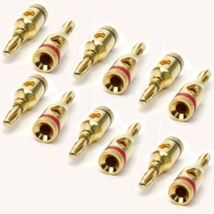 12pcs 24k Gold Plated Musical Speaker Cable Wire Pin Banana Plug Connector B5 US