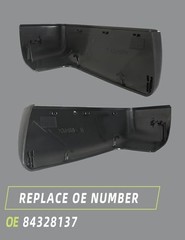 Top Half Mirror Cover Textured Black Compatible with Chevy Textured Black -Pair