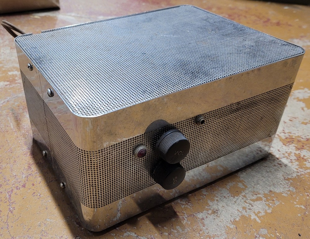 Vintage Mysterious Home Brew Vacuum Tube Radio Scanner in a Shiny Metal Case