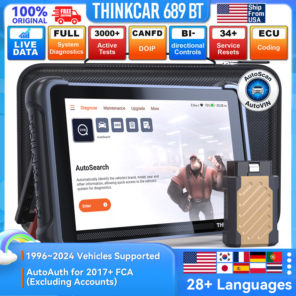 ThinkScan 689BT Car Diagnostic Tool Bi-directional Scanner Lifetime Free Update