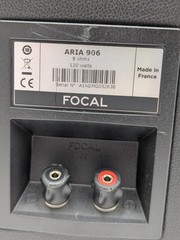 Focal Aria 906 Bookshelf Speakers PAIR Gloss Black 8 Ohm Flax Cone France TESTED