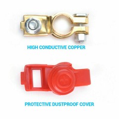 Universal 2 Car Battery Terminal Connector Top Post Positive Negative Heavy Duty