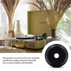 45 RPM Record Adapter 7 Inch Vinyl Dome Adapter for Turntables Black