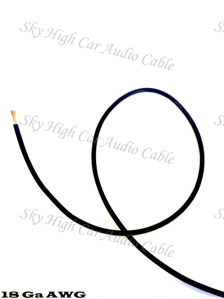 100 ft 18 Gauge AWG Primary / Remote Wire BLACK Sky High Car Audio Lead Ga Feet