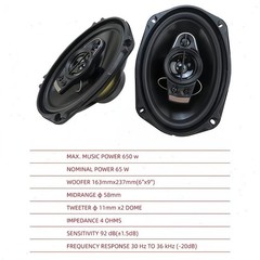 6X9 In 800-1000W 5-Way Car HiFi Coaxial Speaker Car Door Stereo Speakers Pair