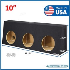 Single Cab / Regular Cab 10″ Triple Sub Box Subwoofer Enclosure Speaker Box