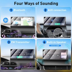 11.3″ Portable Dash Cam Wireless Apple CarPlay Android Auto Car Stereo microSD