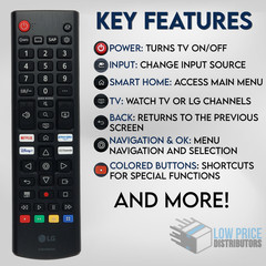 New Original LG TV Remote with Netflix Disney+ Prime Video Keys | AKB30085202