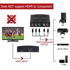 YPbPr to HDMI Converter, Component HDMI, RGB Converter Black