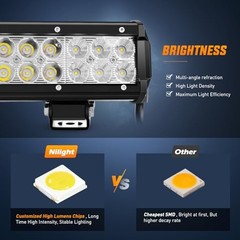 LED Light Bar with Yellow/Black Covers 2 PCS 12 Inch White+Yellow Black Cover