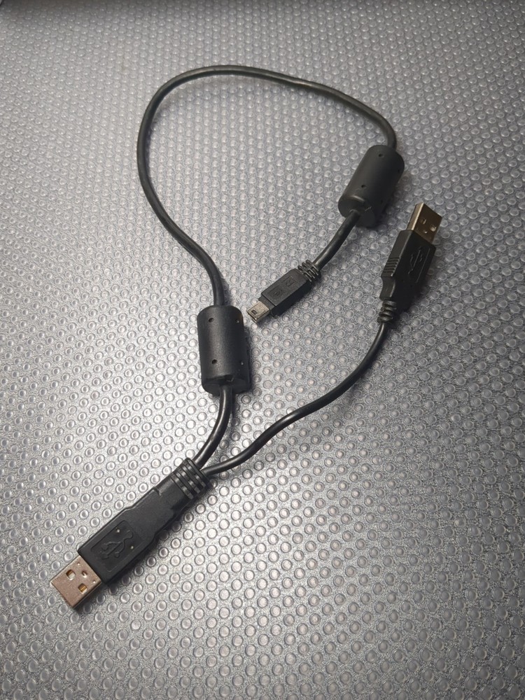 USB 2.0 A Male to Mini USB B + USB 2.0 A Data Charge Y Splitter Cable 18″