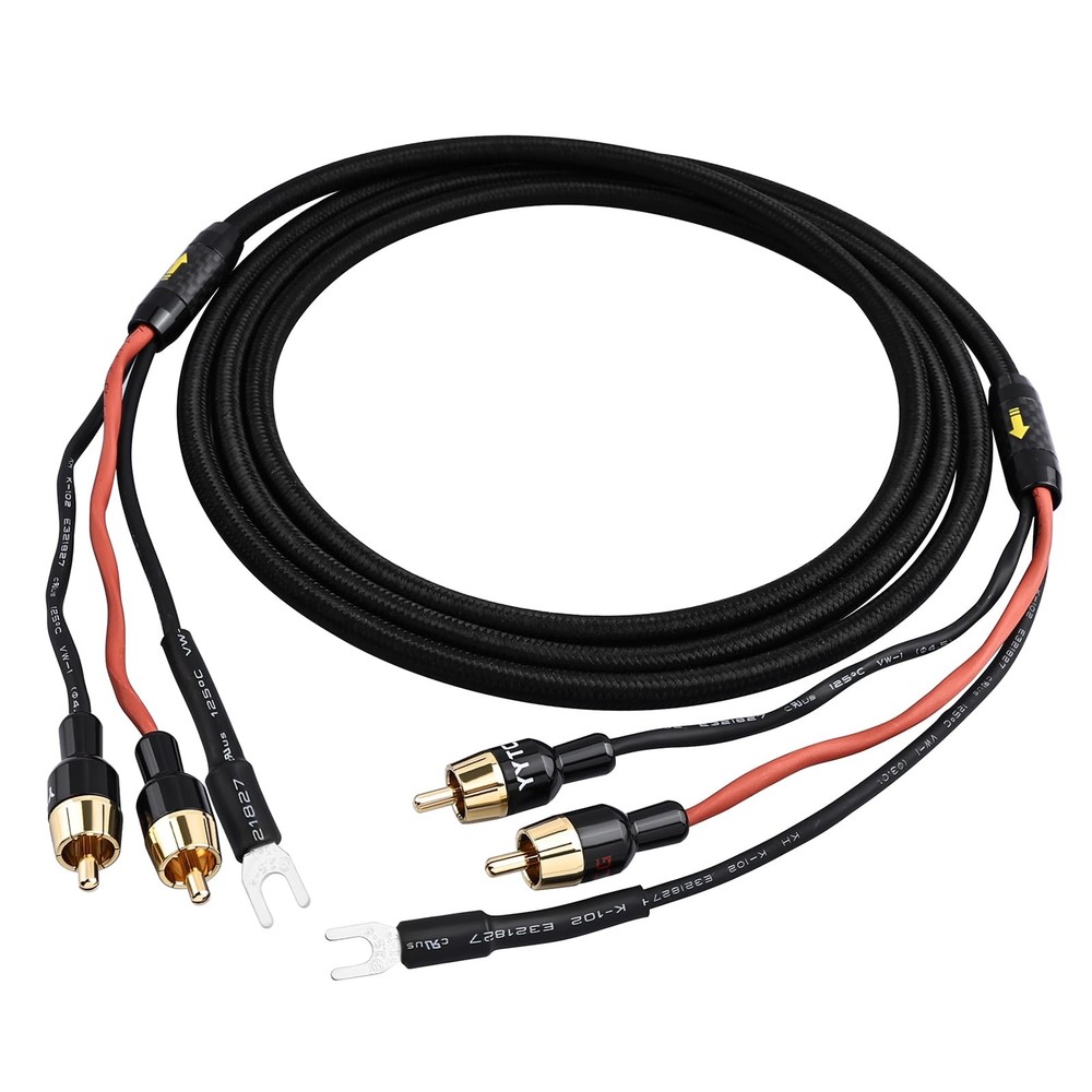 Phono Cable with Ground 6.56ft – All-in-RCA Cable & Turntable Ground Wire,Hig…