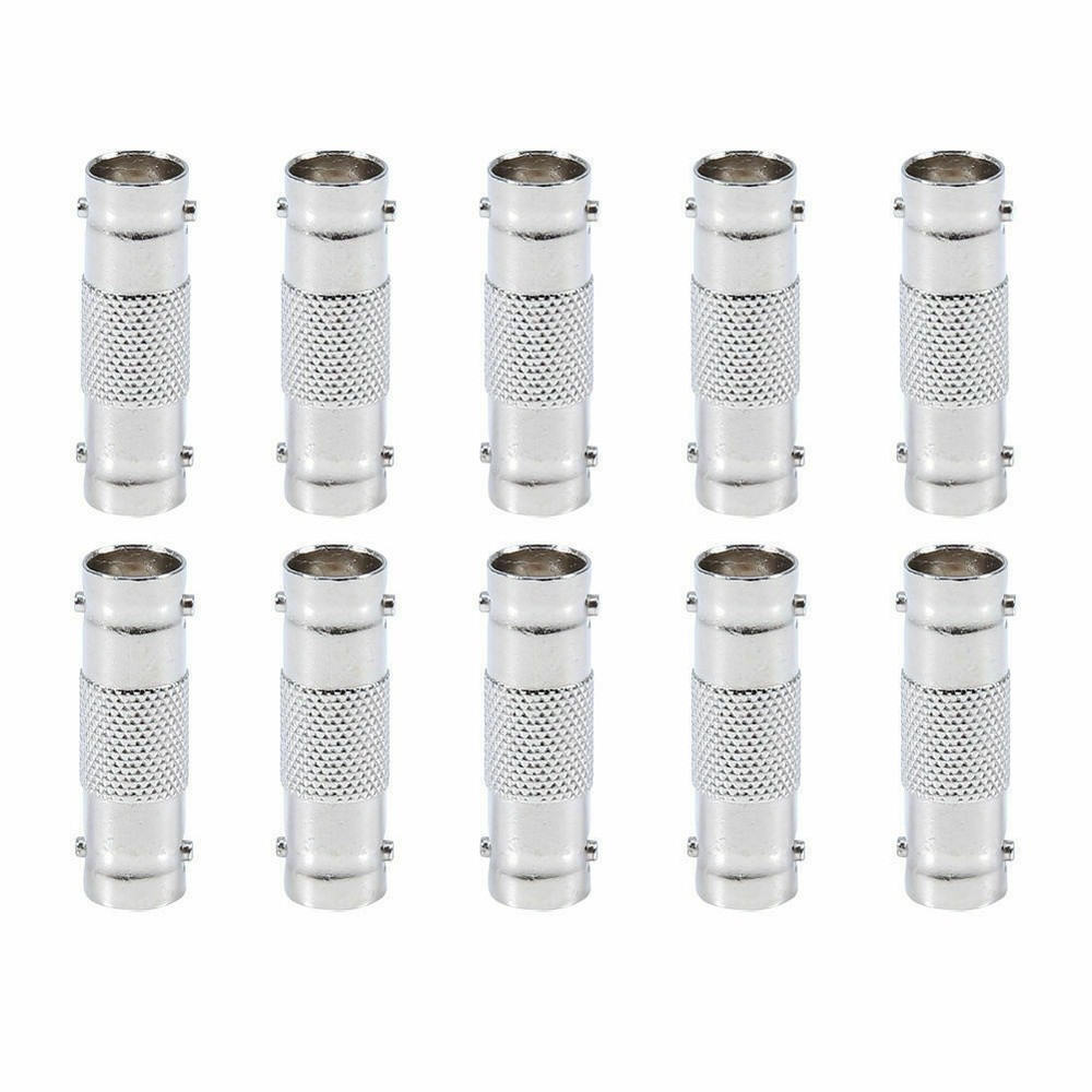 Fite ON 10pcs BNC to BNC Coupler Cable Connector for Swann Zmodo PTZ DVR Camera