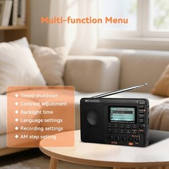 Retekess V115 Portable AM/FM/SW Radio MP3 Player Rechargeable Digital Gifts Home