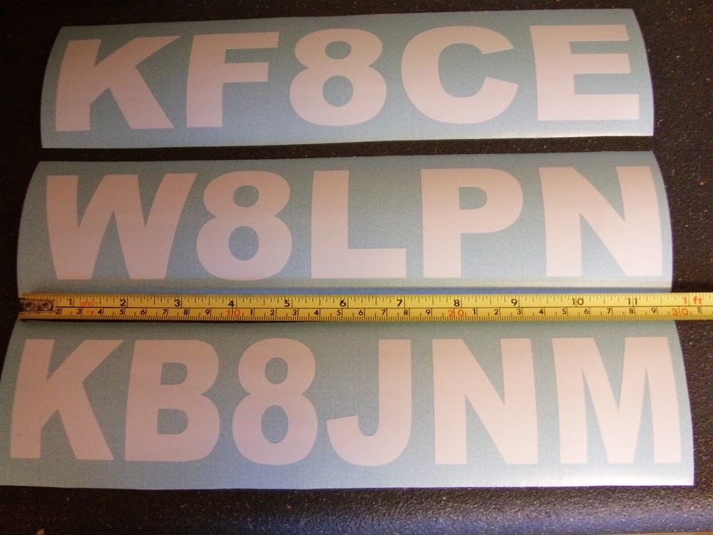 2 Large Custom Callsign 12×2 Ham Amateur Radio Window Sticker Sign ARES RACES