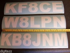 2 Large Custom Callsign 12×2 Ham Amateur Radio Window Sticker Sign ARES RACES