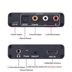 HDMI ARC 3.5mm Converter Adapter Audio Extractor Digital DAC to RCA Coax SPDIF