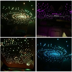 1set Kit de luces LED para coche techo de estrella lámpara de techo fibra óptica