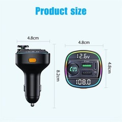 Bluetooth 5.0 Car Wireless FM Transmitter Adapter USB PD Charger AUX Hands LOT