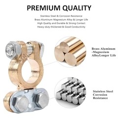 Battery Terminal Set with Anti-Corrosion Washers, Positive 1Pair silver