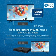 OREI 1080p HDMI Extender with Bi-directional IR up to 150m (EX-500C)