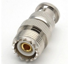 2 Pcs BNC Male to UHF Female PL259 Female to BNC Male SO-239 RF Coaxial Adapter