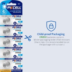 50Pcs PKCELL CR2032 Batteries 3V BR2032 DL2032 Button Cell Lithium Remote Watch