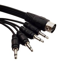 50cm MIDI DIN 5 Pin Male Plug to 4x 3.5mm 1/8″ Jack Mono AUX Audio Adapter Cable