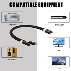 Pair 5N OFC Pure Copper Conductor Wire HiFi Audio Signal Interconnect RCA Cable
