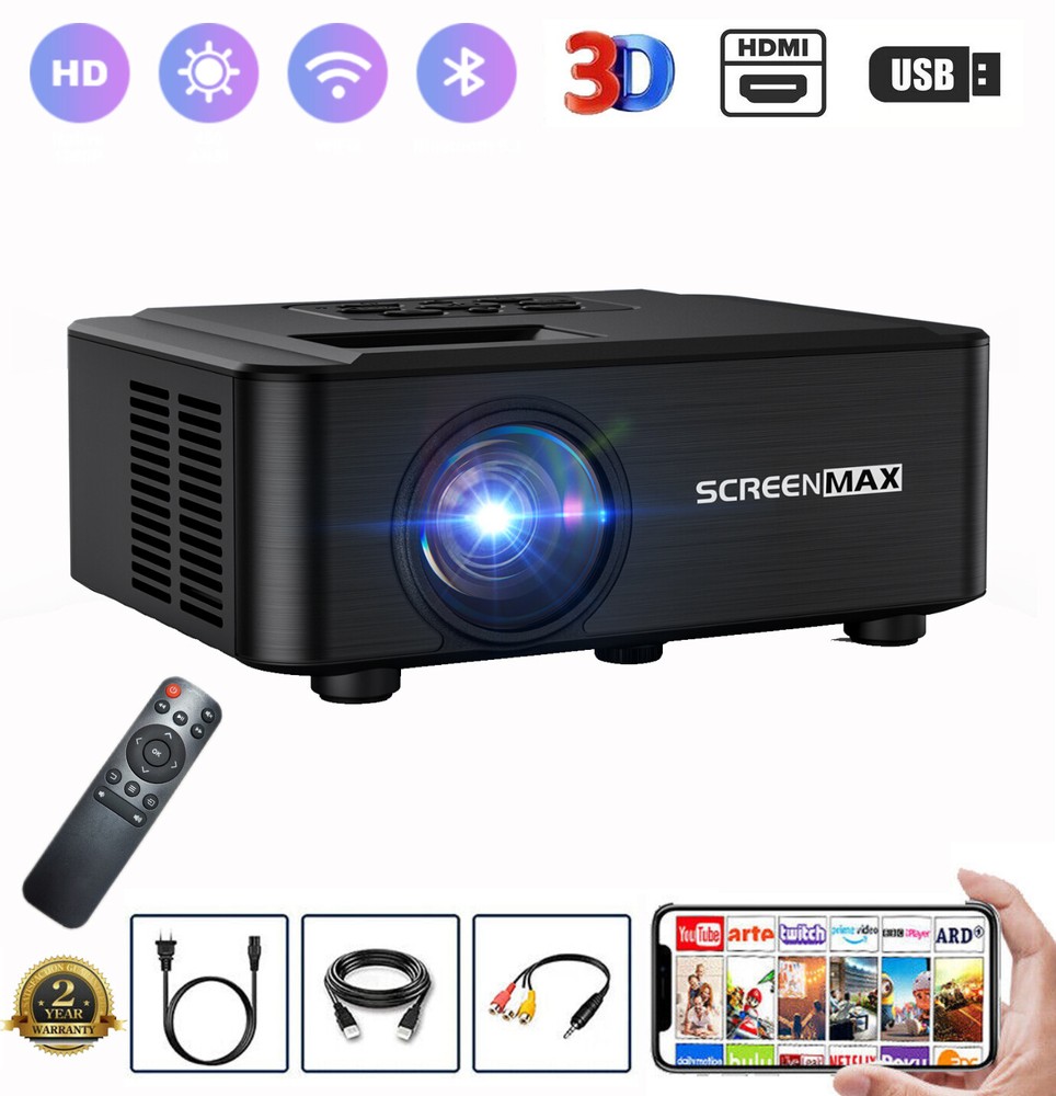 4K Projector 40000LMS 1080P 3D 5G WiFi Bluetooth Video Home Theater 230″ Display
