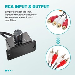 Universal Car Audio Amplifier RCA Level Controller Bass Volume Control Knob