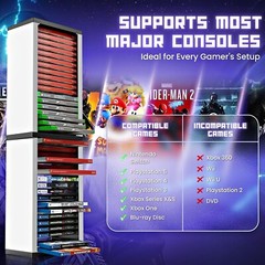 VIDEO GAME STORAGE TOWER ORGANIZER FOR PS5 PS4 PS3 NINTENDO SWITCH XBOX 36 DISCS