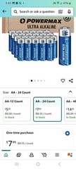 POWERMAX, 24-Count AA Batteries, Ultra Long Lasting Alkaline Battery, 10-Years